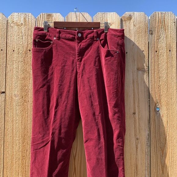 Take 50% OFF- Jones New York Stretch Stylish Red Corduroy Pants, Size-12 - Picture 3 of 10